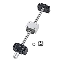 CNCMANS SFU1204 Kugelumlaufspindel, SFU1204 250mm Edelstahl Ball Screw Gewindespindel mit Bearbeitetem Ende + Bk10 / Bf10 Unterstützung + Kugelumlaufmutter + MuttergehäUse + Kupplung, Hohe Präzision