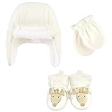 Hudson Baby Unisex Trapper Hat Mitten and Bootie Set - Giraffe 0-6 Months