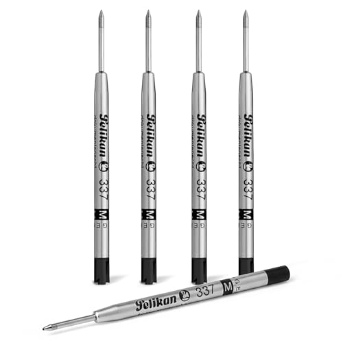 Pelikan 337M 5 recharges pour stylo-bille standard noir idéales pour le bureau et le quotidien