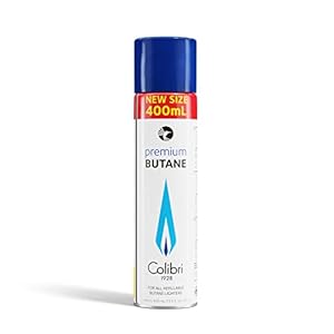 Colibri Premium butaangas 400 ml, voor alle navulbare butaanaanstekers, 99,9994% puur.