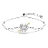 Swarovski Pulsera Idyllia, Tallas mixtas, Corazón con flecha, Blanca, Baño de rodio