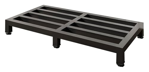 JINMLBO Metal Plant Pot Stand Feet, Moisture-Proof Heightening Floor Pallets, Furniture Appliances Fridge Air Conditioner Base Stand for Warehouses Kitchens Shops(Black,100x60x10cm)