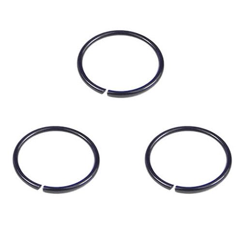 DENI 3 aros para nariz negros, diametro 8mm y muy finos, grosor 0,6mm sin cierre.