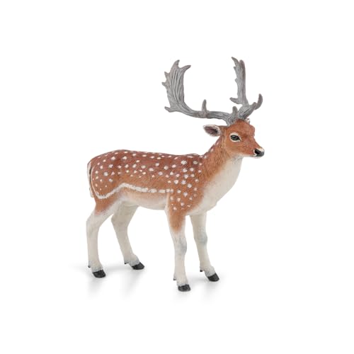 Papo – Europäischer Damhirsch Figur für Kinder ab 3 Jahren – realistische Wildtierfigur mit geweih – handbemalt – pädagogisches Lernspielzeug – Fauna Sauvage Kollektion – 50325