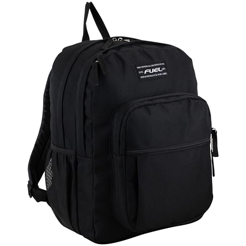 FUEL Classic Vintage Backpack for Men & Women for Travel, Office, Commuting, Sports, and Classroom - Black