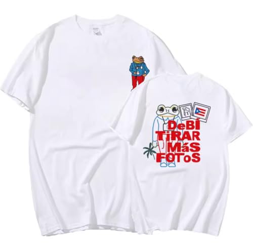 DMTF Camiseta Bad Bunny, Diseño Gráfico Musical, Manga Corta, Estampado Doble Cara, Albun Bad Bunny el Conejo Malo (FR/ES, Letras, 3XL, Grande, Alto)