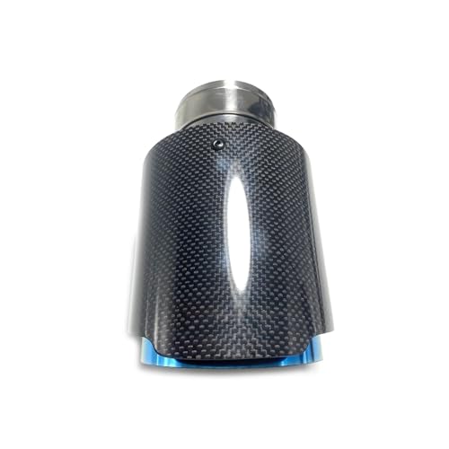 Silencieux en fibre carbone 101mm avec embout échappement voiture inox bleu