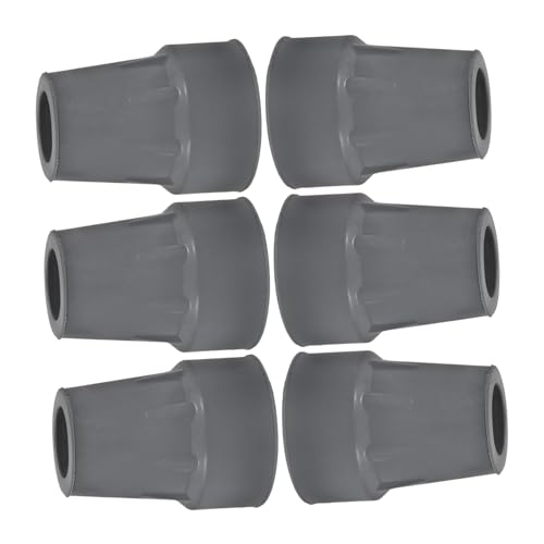 TOVINANNA Crutch Feet Caps 6 Pack Replacement Pads for Crutches Anti-Slip Design Elderly Crutch Tips Gray