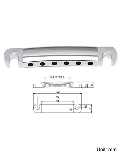 Metallor Tune-O-Matic Style Guitar Stop Bar Tailpiece For Lp Les Paul Sg Style Electric Guitar Parts Replacement Chrome. #TOP2