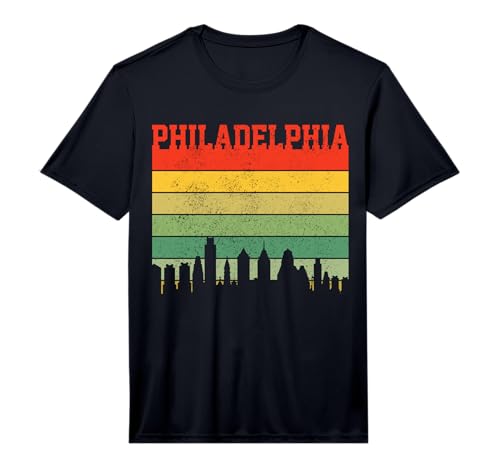 Philadelphia Skyline Vintage Pennsylvania Souvenir Gift Performance T-Shirt