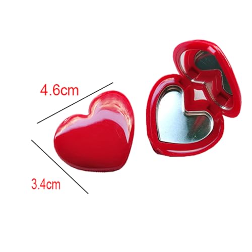 5 Pieces Mini Heart Shaped Eyeshadow Palette Refillable Eye Shadow Dispenser Empty Lipstick Container Case Travel Plastic Cosmetic Container with Mirror for DIY Makeup Container, Red - Thumbnail 2