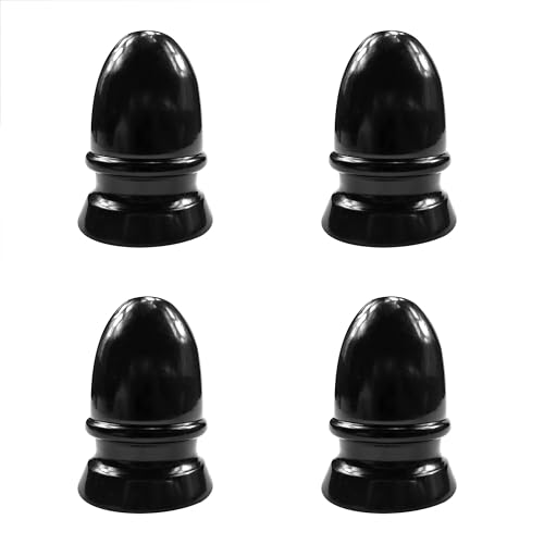 Image of ECUDIS Pack of 4 Solid Metal Lamp Finials Caps Knob for Lamp Shade Harp Holder (Black)
