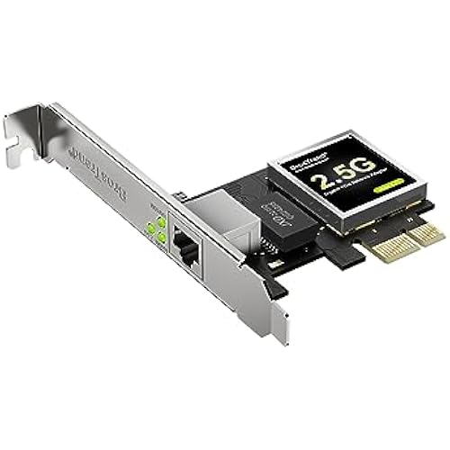BrosTrend 2.5Gb PCIe Network Card for Gaming with Extra Low-Profile Bracket