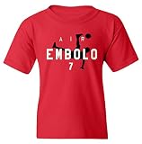Belgian Soccer Player Air Embolo Youth Tee Unisex T-Shirt (Red, Youth Small)