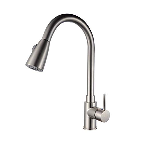 Grifo de cocina extraíble de cobre para fregadero con agua fría y caliente