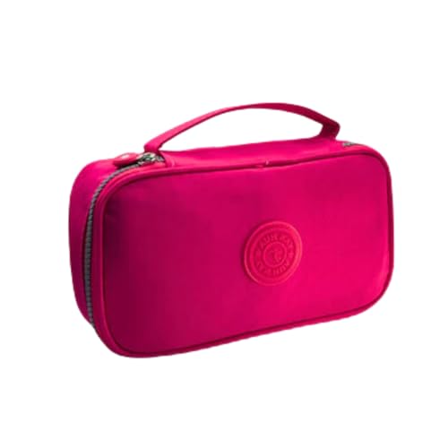 Estojo Escolar Box Grande Capacidade Organizador Necessaire Para Lápis Com 20 Elásticos Zíper Resistente Papelaria Fofa Estojo Tactel, PREMIUM (Rosa Pink)