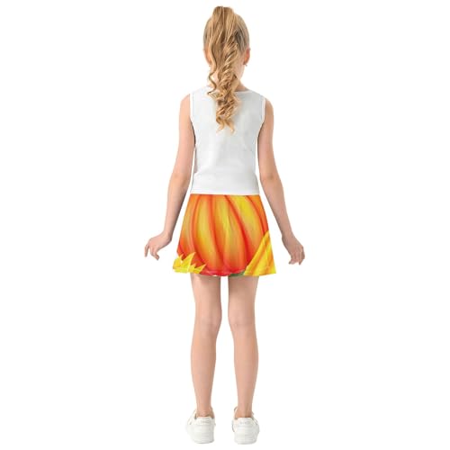 Pumpkins Sunflowers Leaves Girls' Shorts Athletic Skorts Toddler Tennis Skirts 2 in 1 Flowy Skort 3t4