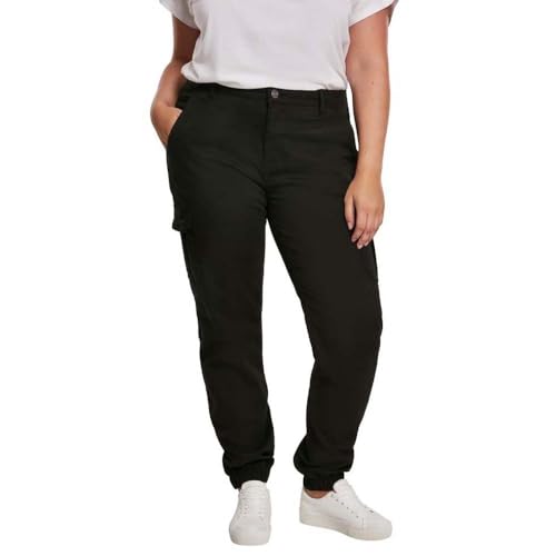 Urban Classics Damen Ladies High Waist Cargo Pants Hose, Black, 30