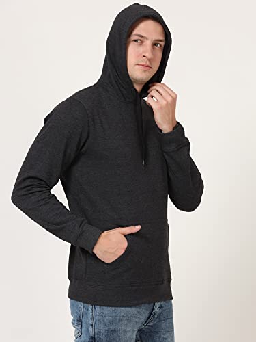 Image of Ideation Men's Cotton Hooded Neck Solid Full Sleeve Hoodies with Kangaroo Pocket