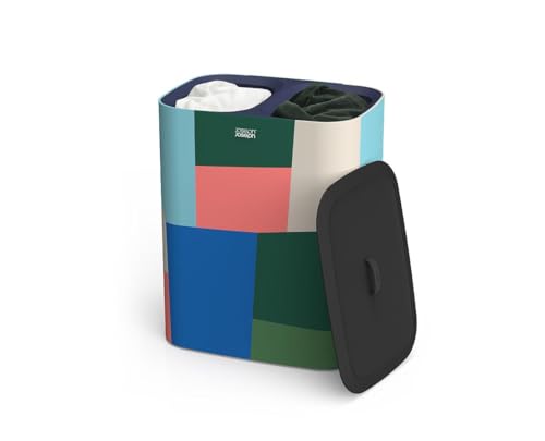 Image of Joseph Joseph Tota 90 liter /23.8 gallon Laundry Hamper Separation Basket with lid, 2 Removable Washing Bags with Handles - Multicolor