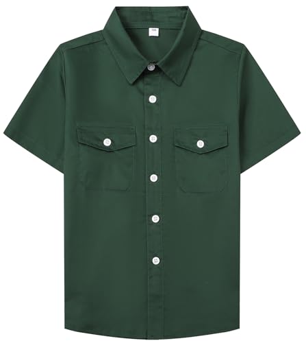Image of SANGTREE Summer Button Down Shirts Cottn Tops for Men Women Boy Girl
