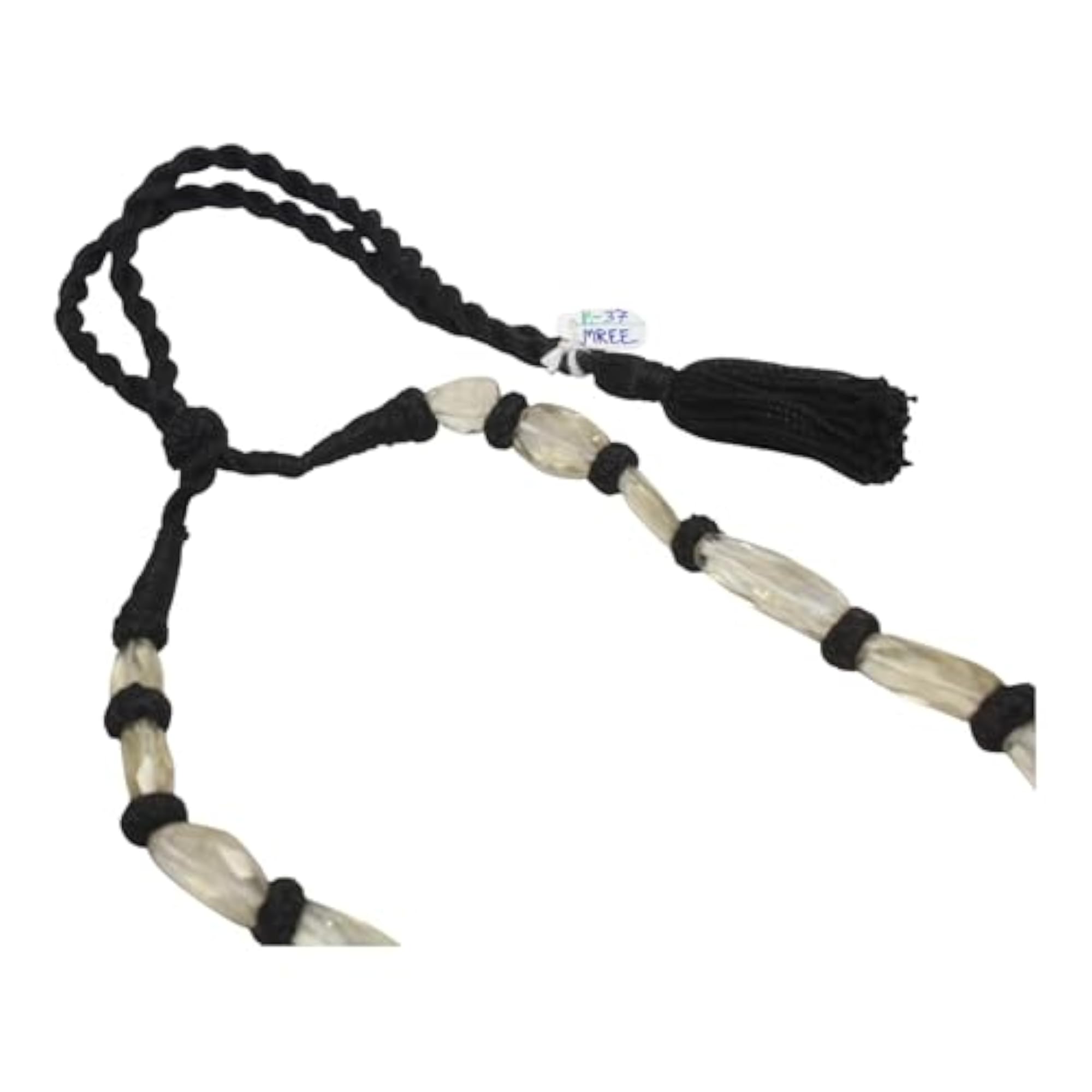 Women's Adjustable Natural Golden Topaz Bead Necklace on Black Thread