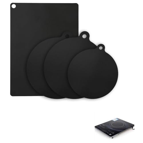 Armastuse 5 StüCk Induktionsschutzmatte,Herdabdeckplatten,HitzebestäNdig Bis 250°C,Induktion Schutzmatte (Schwarz)