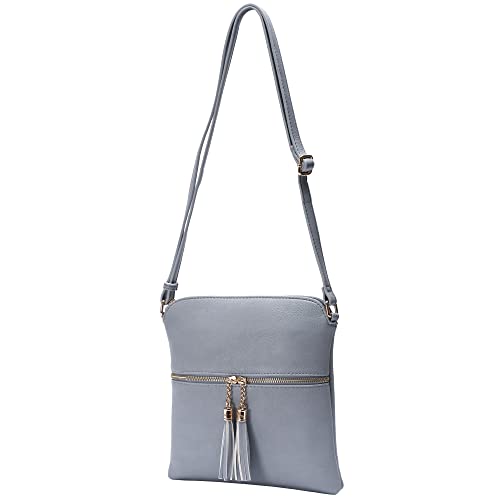 Image of Solene Womens Lightweight Medium Crossbody Purse with Tassel, Perfect Size Crossbody Bags for Daily Use, travel