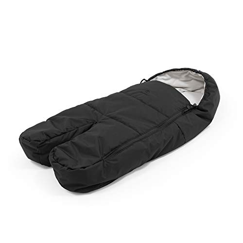 Stokke Xplory X Foot Muff, Rich Black - Keeps Baby Warm on Cool Weather Strolls - Sonalan Lining & Fleece + Water-Repellent Exterior - Adjustable Front Opening