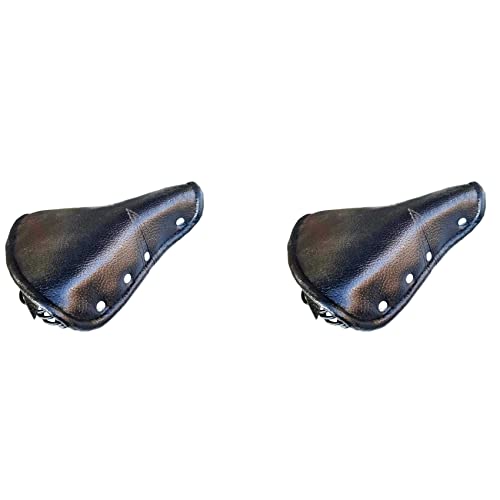 Selle de vélo vintage noire amortissante à ressorts et rivets pour cyclisme sur route