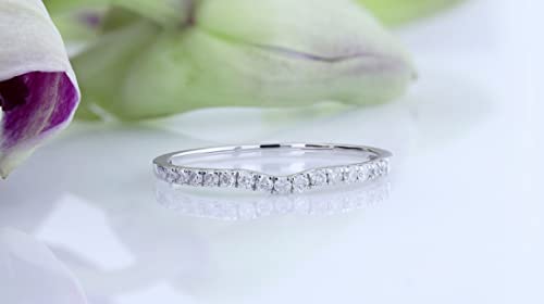 Dazzlingrock Collection 0.25 Carat Round White Diamond Contour Guard Curve Wedding Band for Women in 14K Solid Gold3