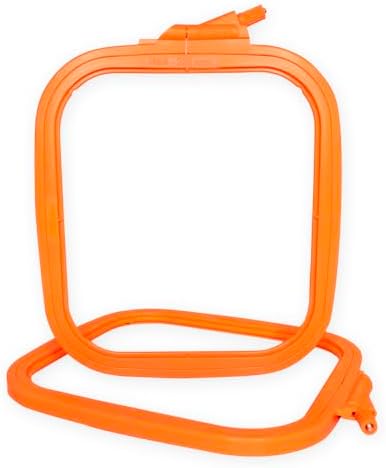 Nurge Orange Plastic Square Embroidery Hoop, Cross Stitch Hoops, Punch Needle Hoop (No:4 (Large))
