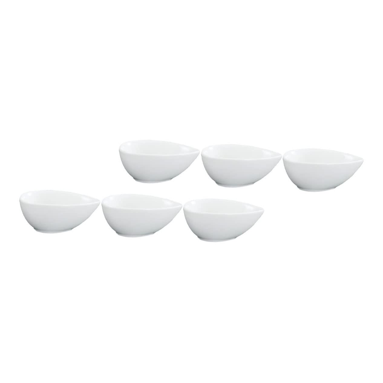 AUTSUPPL 6Pcs Versatile Drop Shaped Ceramic Storage Bowls Heat Resistant Household Bowls for Baking Desserts and Snacks for Parties and Everyday Use