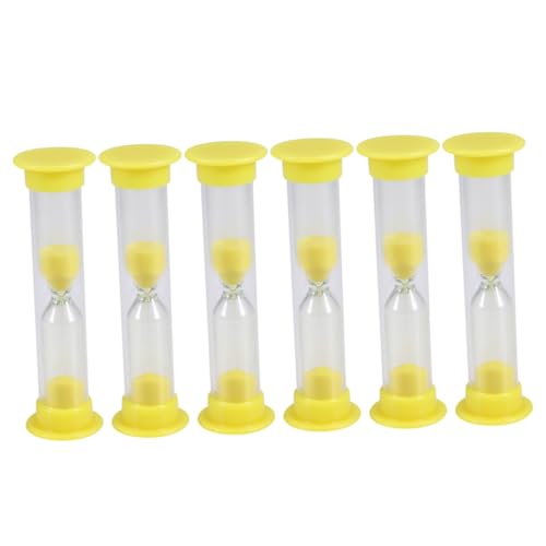 KICHOUSE Mini Sandglass Timer for Kids 6 Pack Sand Timers Educational Clock for Brushing Sandglasses