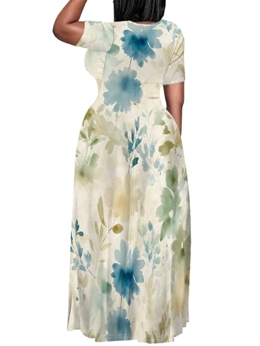Image of Plus Size Maxi Dresses for Curvy Women T-Shirt Summer Sun Dresses Loose Fit