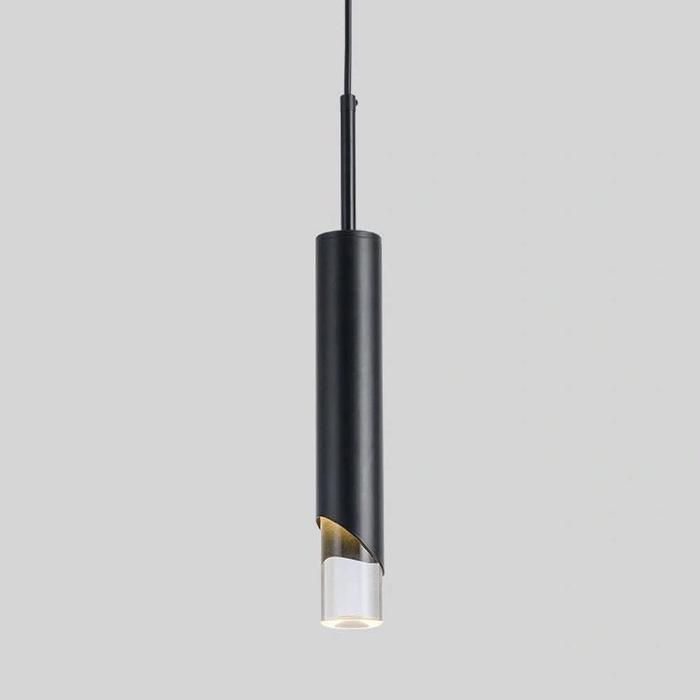 Lustre noire moderne à LED suspension pour îlot de cuisine et chambre