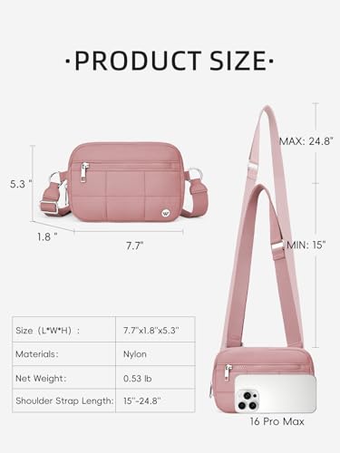 Image of WESTBRONCO Small Crossbody Bags for Women Nylon with Adjustable Strap, Zipper Crossbody Purse, 1L Shoulder Bag for Travel