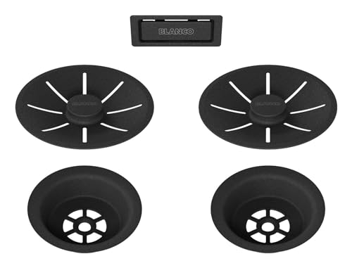 Preisvergleich Produktbild BLANCO Ablauf- und Überlaufset für Doppelbecken / schwarz matt