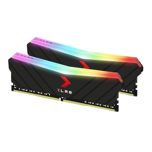 PNY XLR8 Gaming Epic-X RGB™ DDR4 3200MHz 16GB (2x8GB) Desktop Memory Dual Pack, MD16GK2D4320016XRGB, Schwarz