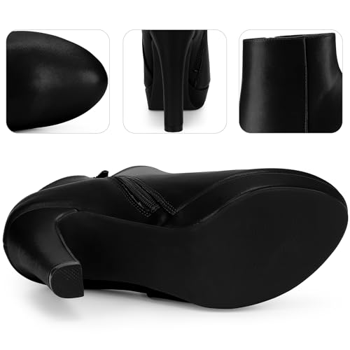 Perphy Platform Booties Round Toe Chunky High Heels Ankle Boots for Women4