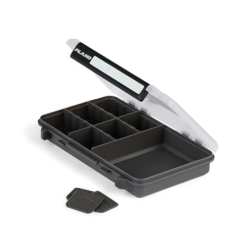 Image of Plano StowAway 3600 50 /50 Split Stow Tackle Box with Corrosion-Preventive Rustricor, Single Latch Design, Transparent DuraView Lid, Stackable Storage for Fishing Bait, Lures and Gear