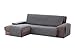 Textilhome - Funda Cubre Sofá Chaise Longue Adele, Protector para Sofás Acolchado Brazo Izquierdo. Tamaño -240cm. Color Gris (Visto DE Frente)