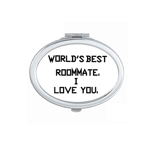 World best Roommate I Love You Mirror Portable Fold Hand Makeup Double Side Glasses image 2