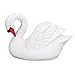 Tissting Schwan Dekoration aus Kunstharz - Weiße Schwimmende Figur für Garten und Teich, 30 cm/11.8 Zoll, Wetterfest und Leicht zu Reinigen