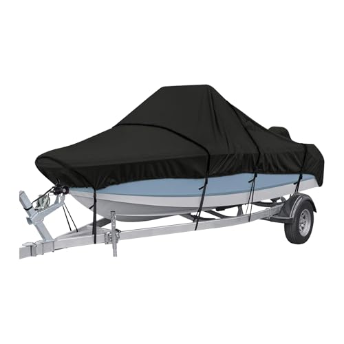 Ergocar Fundas para Barcos Impermeable 420D 6 Metros*2,9 Metros Cubierta Kayak a Prueba Polvo Casco En Forma De V Cubierta del Barco Almacenamiento Adecuadas para Botes 17-19 Pies