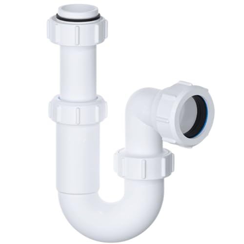 Hulthor 32mm Adjustable P Trap, Telescopic Sink Waste Trap with 76mm Seal, Universal 32mm Basin Trap for Bathroom Sink