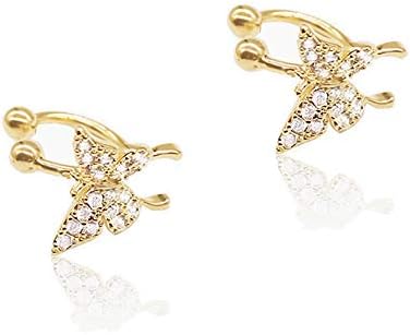 Amazon Onnfmh イヤーカフ 蝶 可愛い ノンホール 調整できる 14kコーティング 蝶 ゴールド イヤリング 通販
