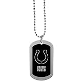 NFL Siskiyou Sports Fan Shop Indianapolis Colts Chrome Tag Necklace 26 inch Black