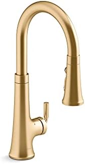 Kohler 23766-2MB Kitchen, Tone, Touchless Pull Gold, 3-Spray Faucet, K-23766-2MB, Vibrant Brushed Moderne Brass