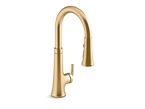 Kohler 23766-2MB Kitchen, Tone, Touchless Pull Gold, 3-Spray Faucet, K-23766-2MB, Vibrant Brushed Moderne Brass